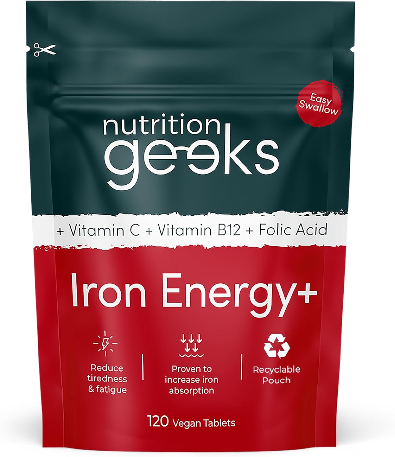 120 Iron Tablets High Strength with Vitamin C, B12 & Folic Acid